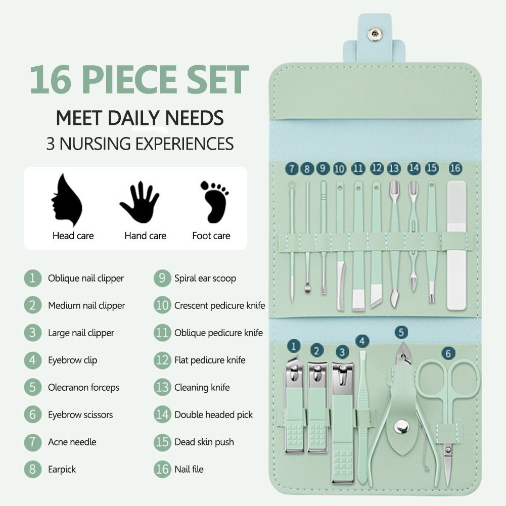 16‑in‑1 Stainless Steel Nail Clipper Set
